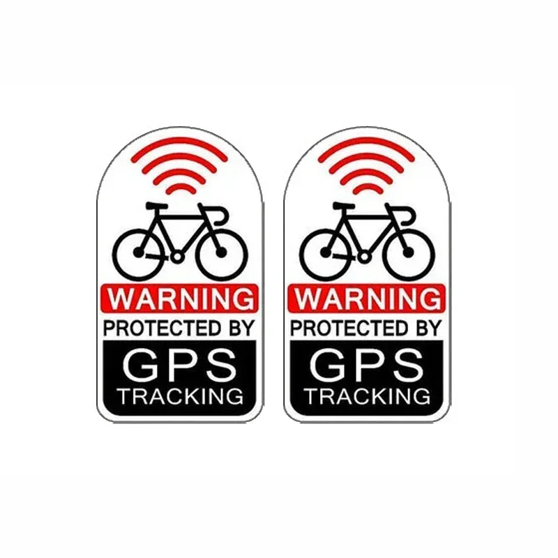 Bicycle GPS protection tracking warning sticker, anti-theft, 53mm x 30mm