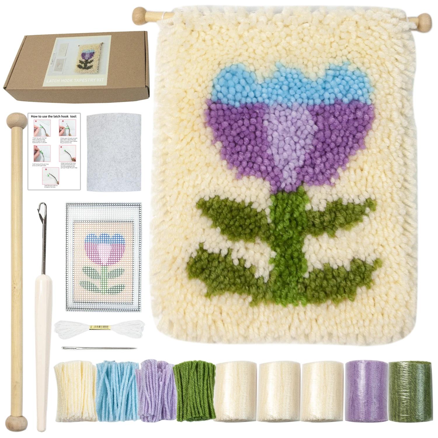 DIY Latch Hook Wall Kit 5