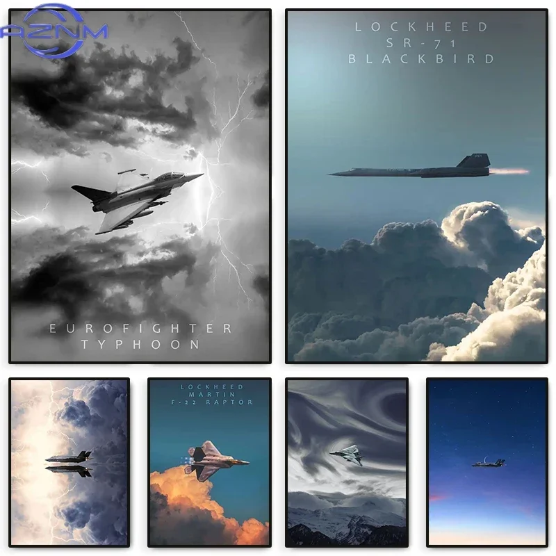 F22 Rapter F35 Lightning SR 71 Military Canvas Paintings Print Aesthetics Posters for Living Room Art Home Wall Decor