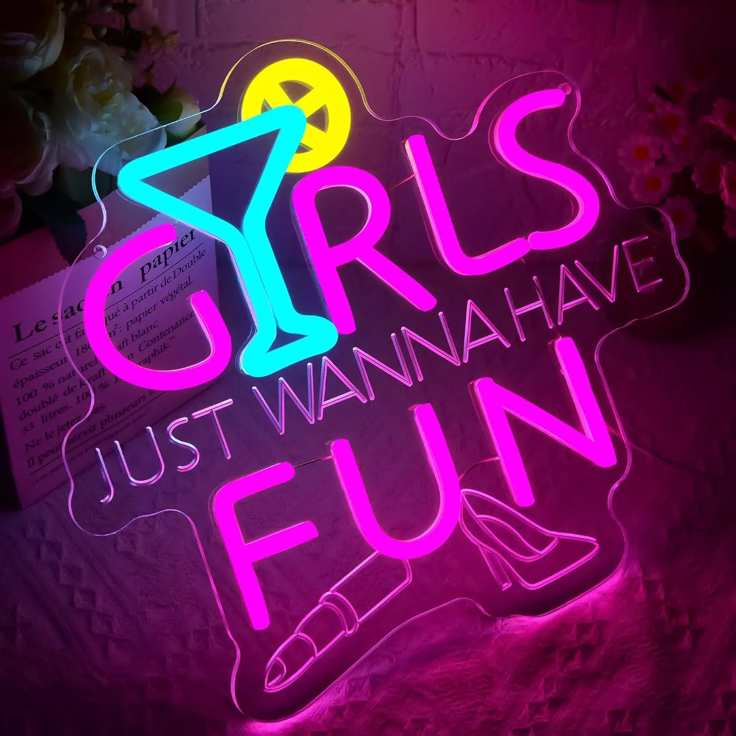 Le ragazze vogliono sono divertenti Insegna al neon Luce al neon a LED per camera da letto Birra Bar Cocktail Club Negozio Decorazioni per feste di matrimonio Regali di compleanno