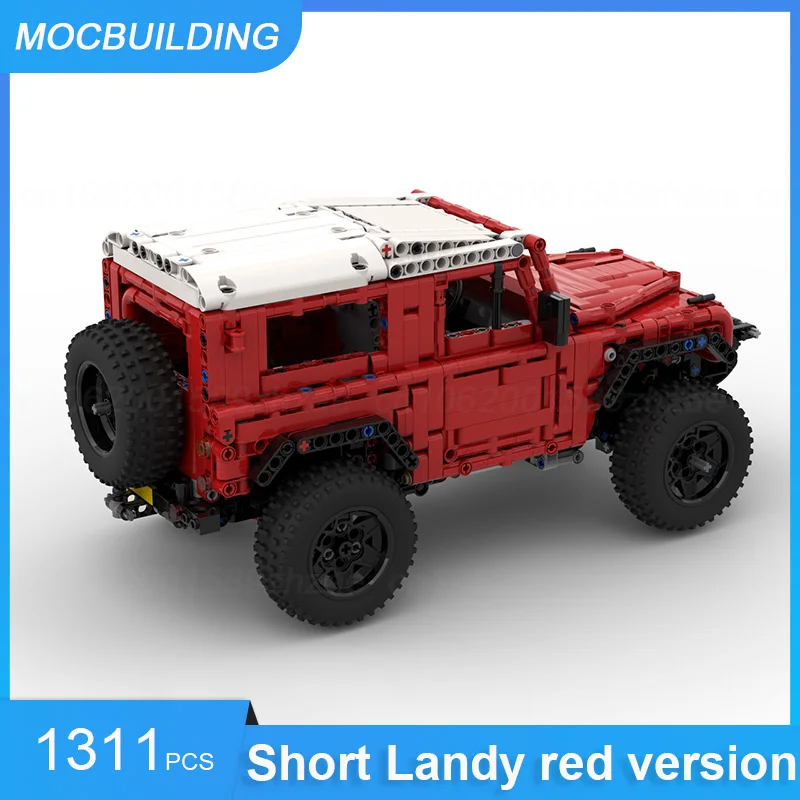 MOC Blocks Building Short Light 4-Wheel MPVs RED Version Model DIY Assemble Bricks Transportation Collection Toys Gifts 1311PCS