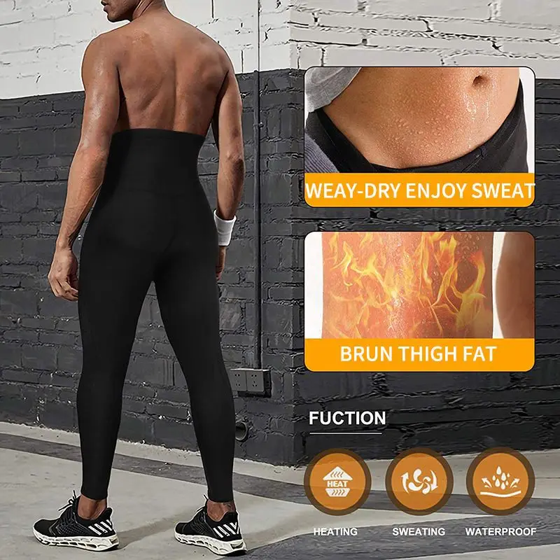 Hot Suit Sauna Men Sweat Gym Compression Leggings Sport Training Pants Running Tights Trousers Sportswear Shaper Workout Clothes