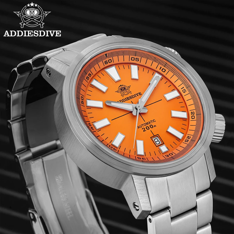 ADDIESDIVE Divers Automatic Watch Men Sapphire 8215 Mechanical Movement 42mm Dive 200m Waterproof Luminous Inner Circle Rotation