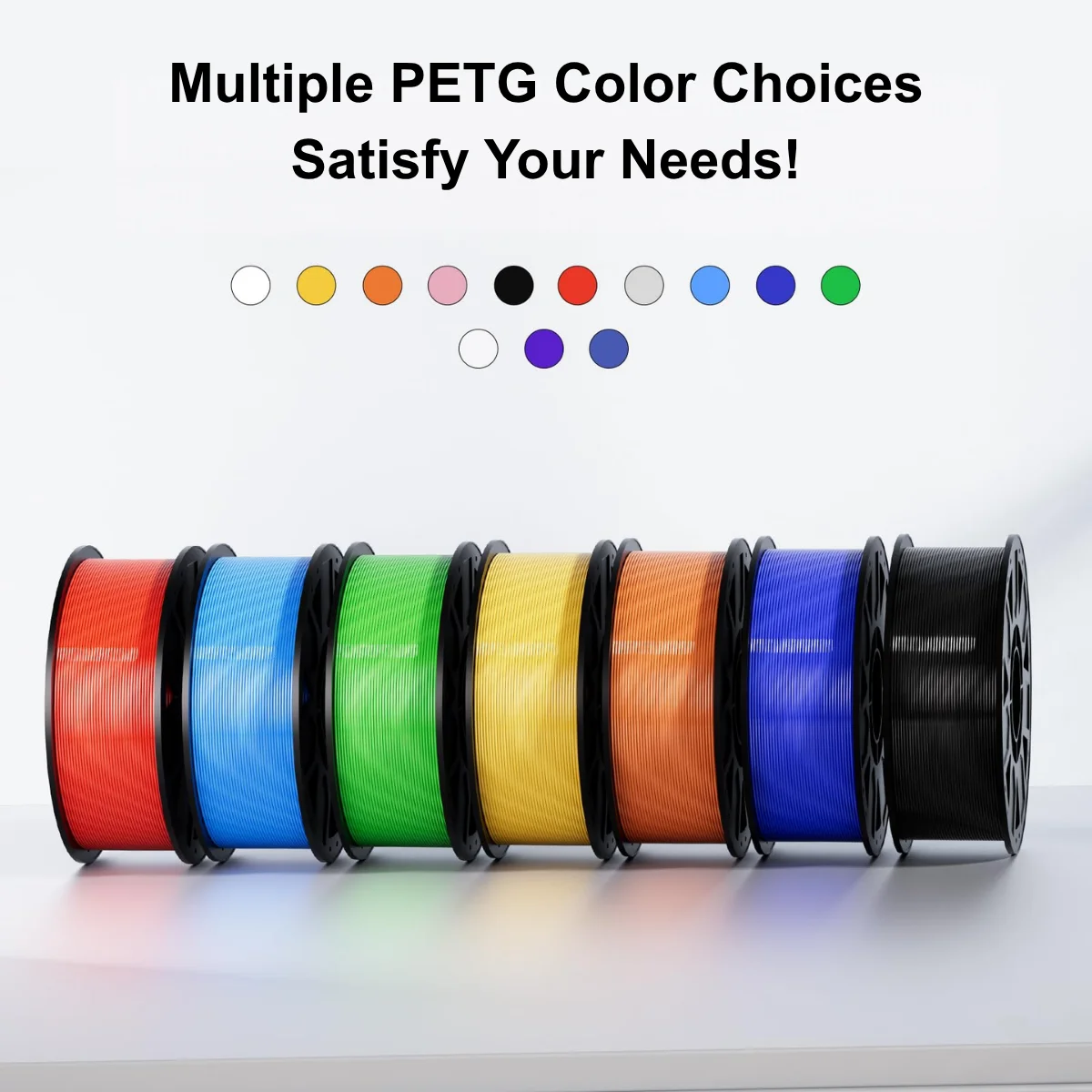 Filament PETG 3D Premium 1,75 mm +/-0,02 mm Haute Précision, Robustesse Supérieure, Sans Odeur, Meilleur Flux, Anti-humidité - Disponible en 1/2/3/4 Rouleaux (1 kg chacun)