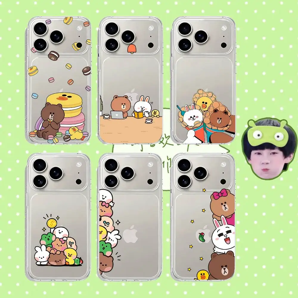 

ANIME L-LINES F-FRIENDS Phone Case For IPhone 17 16 15 14 Plus 13 12 11 Pro Max Phone Back Cover Transparent Shockproof Cover