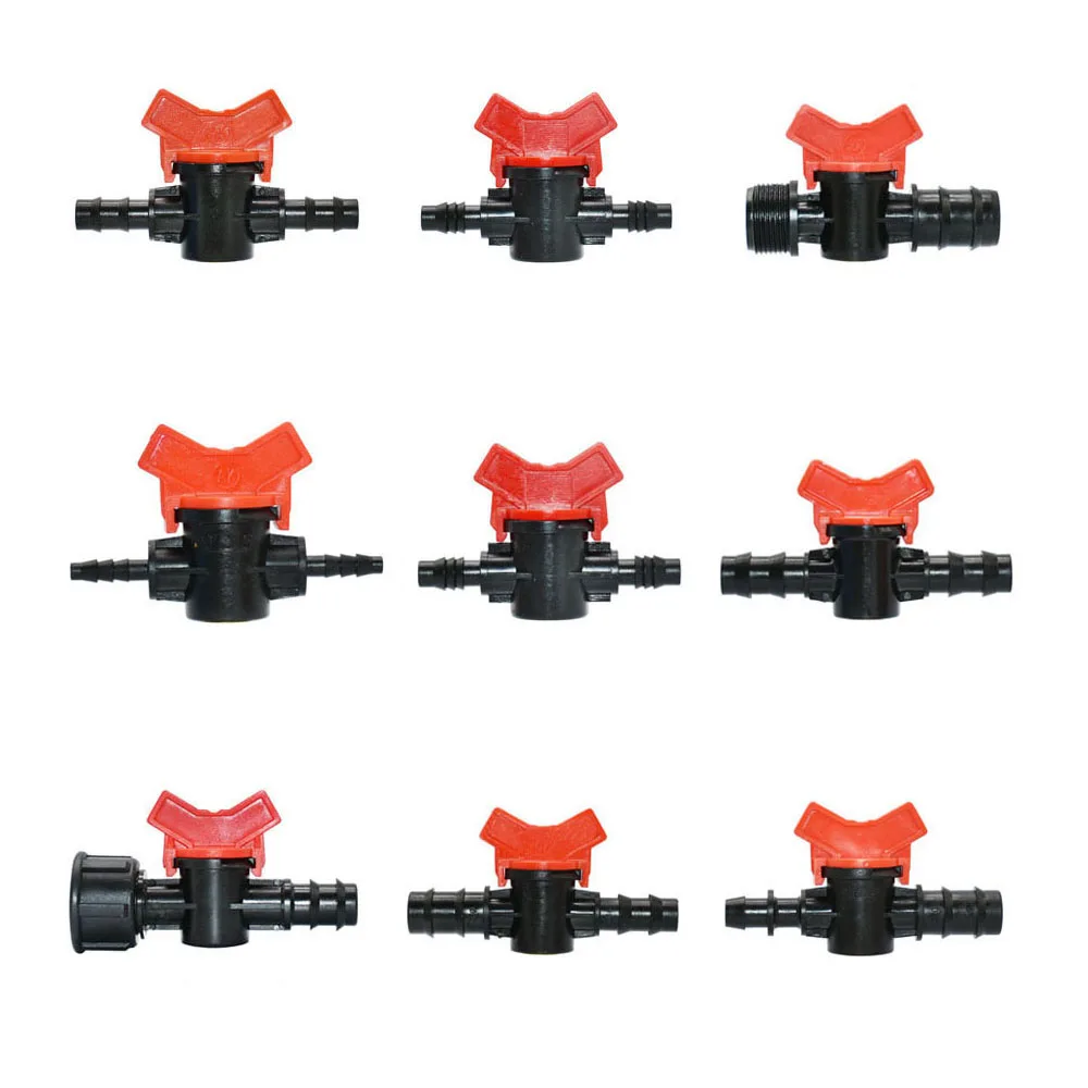 Miniature Plastic Shut Off Coupling Valve, Conectores para mangueira de jardim, Tubo de irrigação de água, Adapter Barb, 4mm, 7mm, 8mm, 11mm, 10mm,