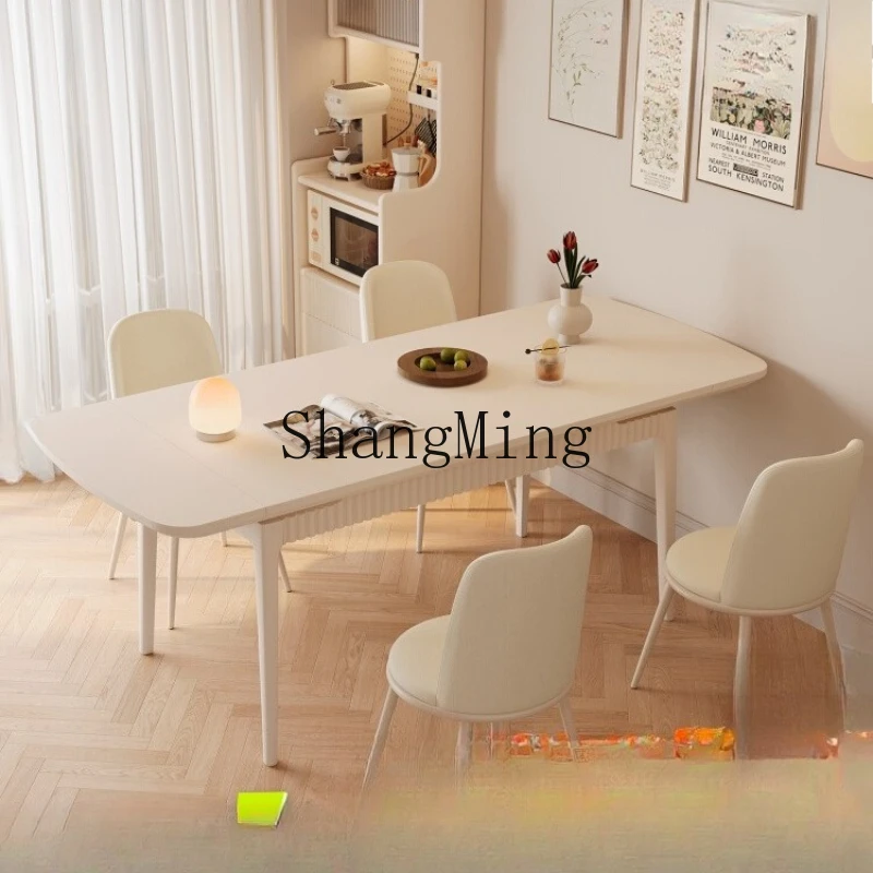 FG good-looking  solid wood dining table retractable dining table household small apartment restaurant folding table