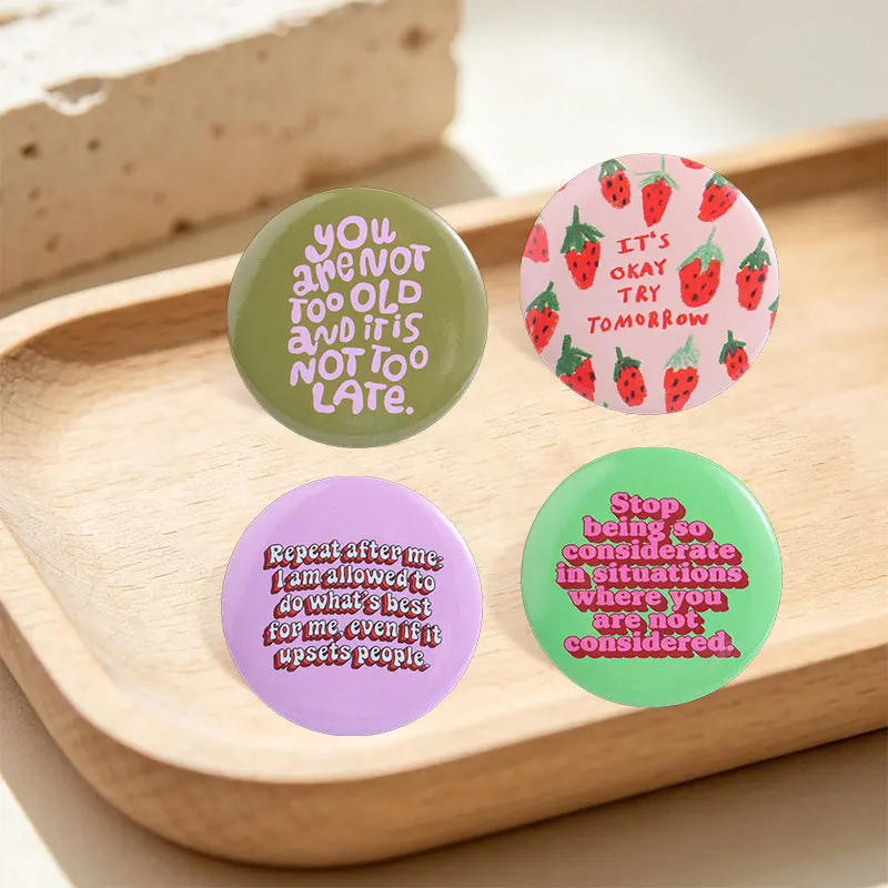 Inspirational Self Care Quote Tinplate Soft Button Pins Born Under Lucky Star It’s Okay Try Tomorrow Badge Jewelry Gifts 5