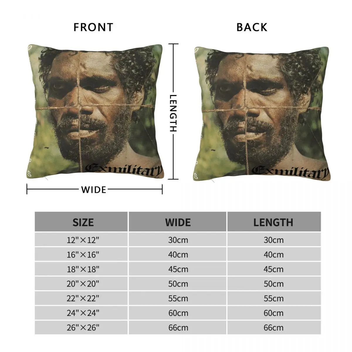 Death Grips Exmilitary Square Pillowcase Pillow Cover Polyester Cushion Zip Decorative Comfort Throw Pillow for Home Bedroom