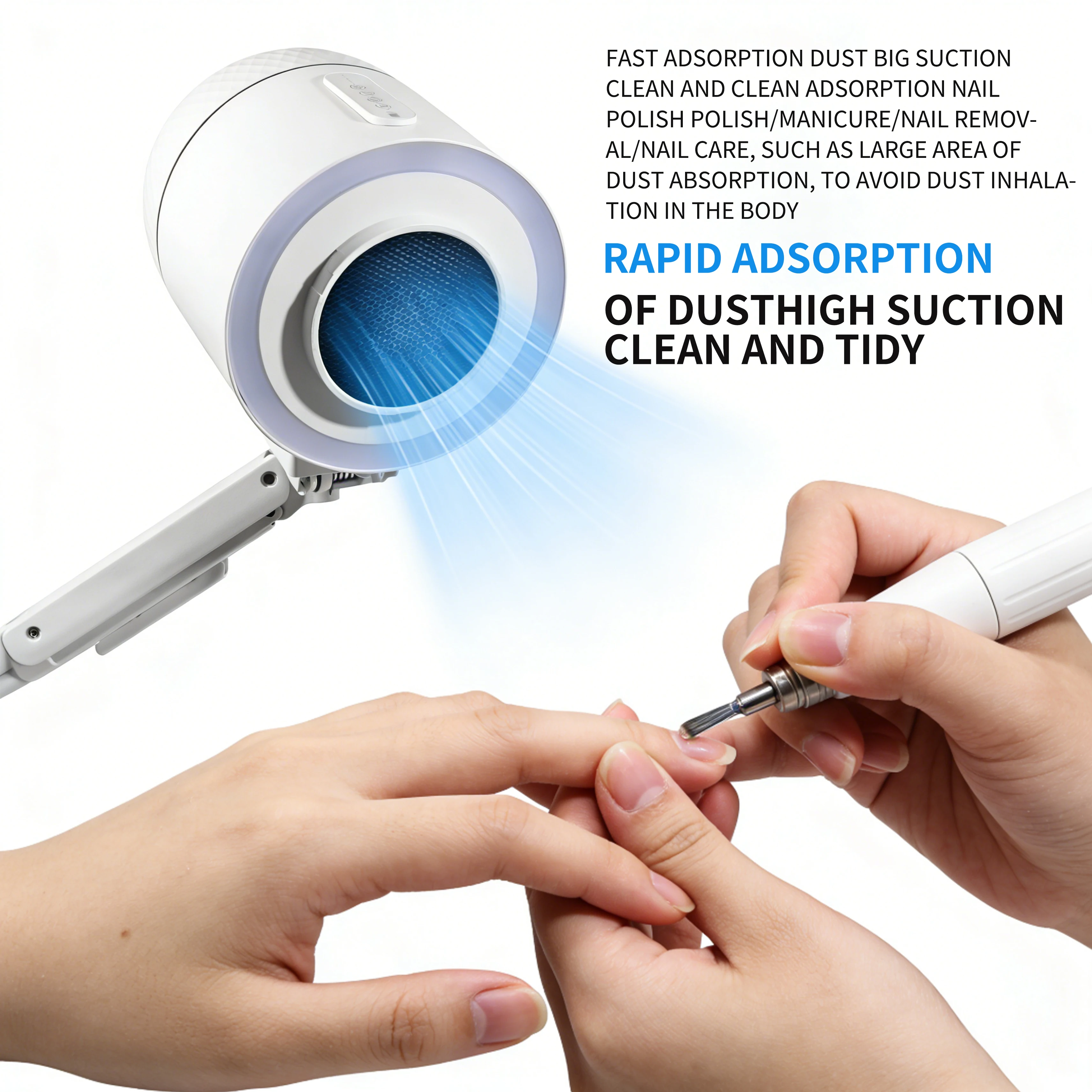 200W Manicure Vacuum Cleaner Pedicure Nail Supplies Dust Extraction 200W Table Nail Salon Dust Collector Note Be Collector