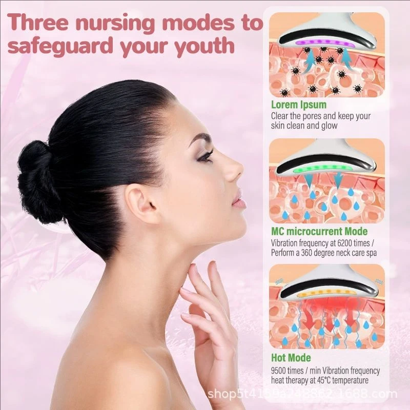 Neck Face Lifting Beauty Device 7 Colors Multi Functional Beauty Instrument EMS Massager Facial Lift Machine Home