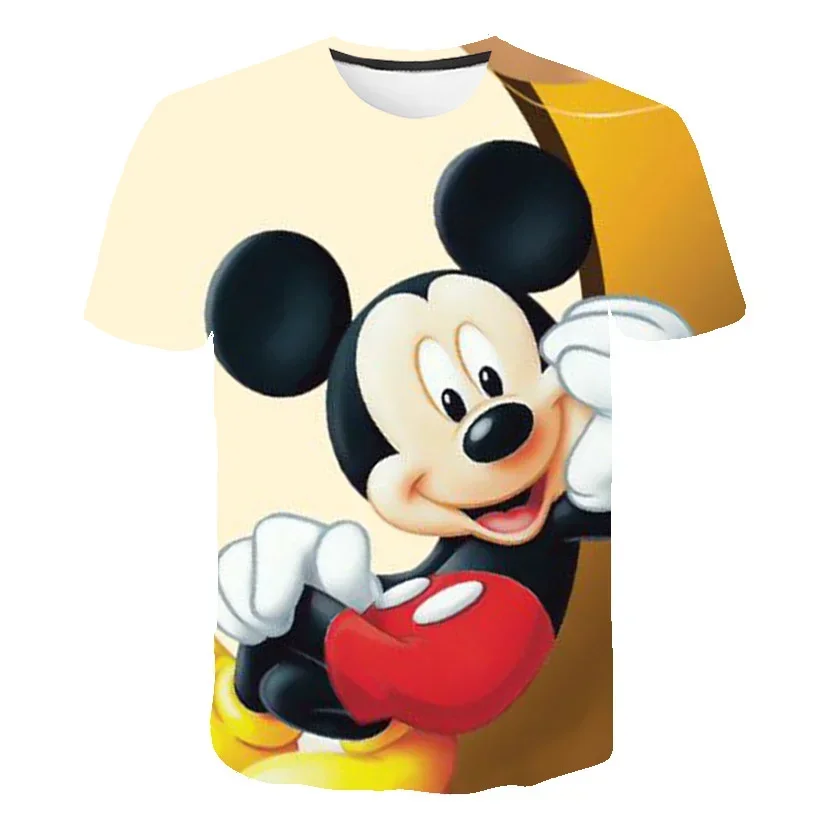 Summer Disney Cute Mickey 3D Printed Children's T-Shirt Fashion Cartoon Movie T-Shirt Casual Boys Girls Street Quick-Drying T-Sh