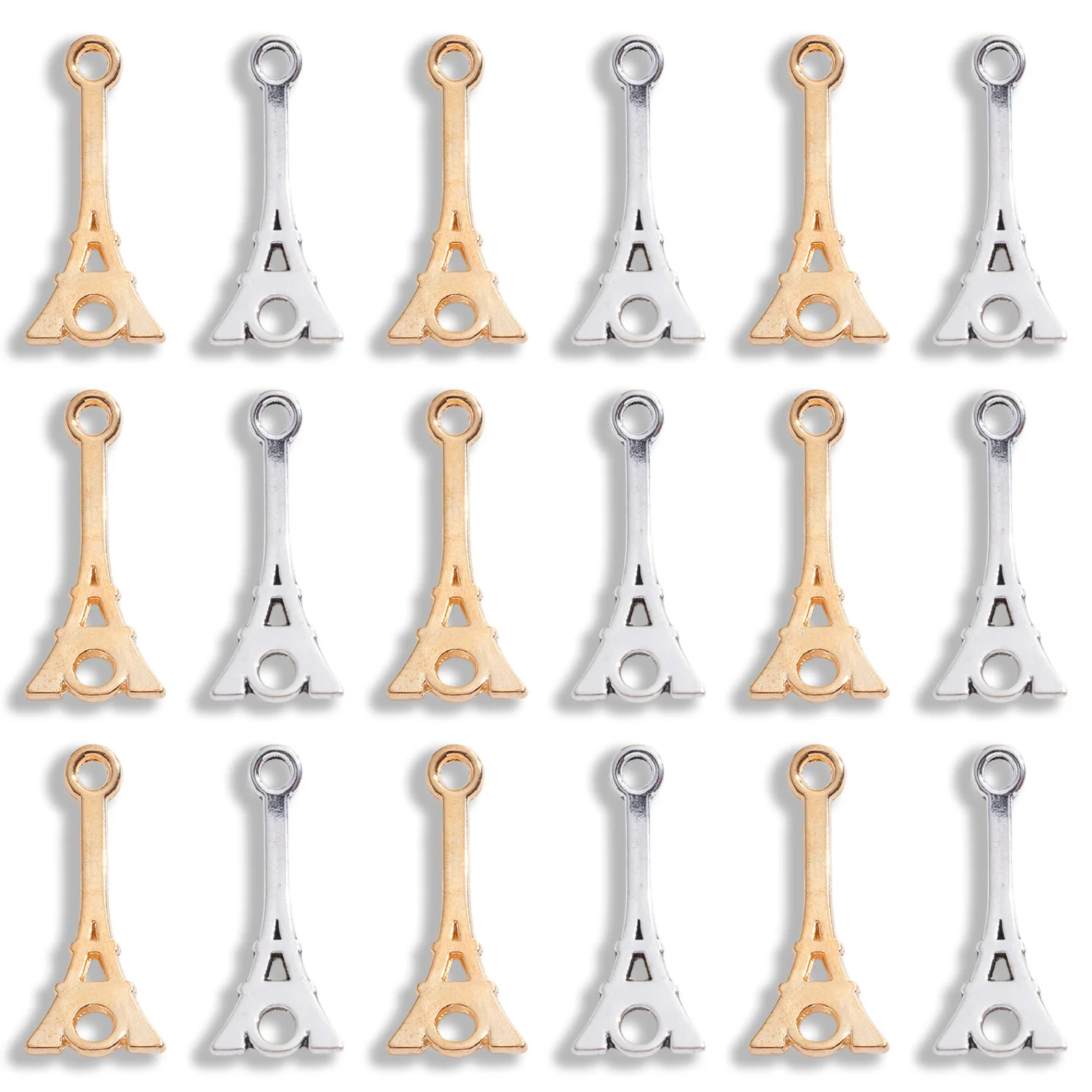 Gold Silver Plated Eiffel Tower Charms Alloy Links for DIY Jewelry Making Accessories