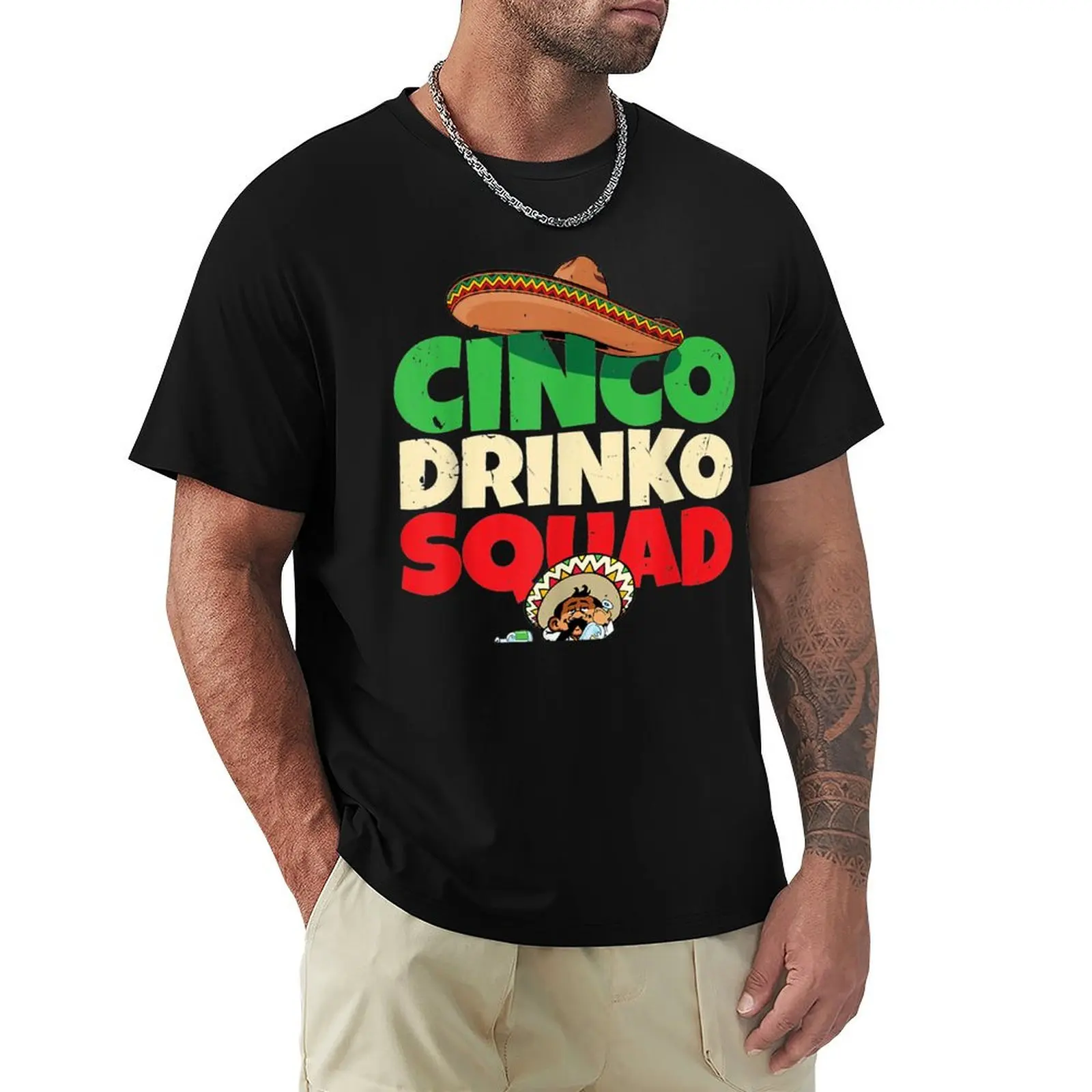 

Cinco Drinko Squad Drinking Party Fiesta T-Shirt Casual Soft Cotton Short Sleeve Tee