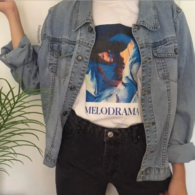 

Lorde Album Cover Melodrama Painting T-Shirt Unisex Pop Music Graphic Tee Grunge Aesthetic Street Style Tee Shirt Short Sleeves