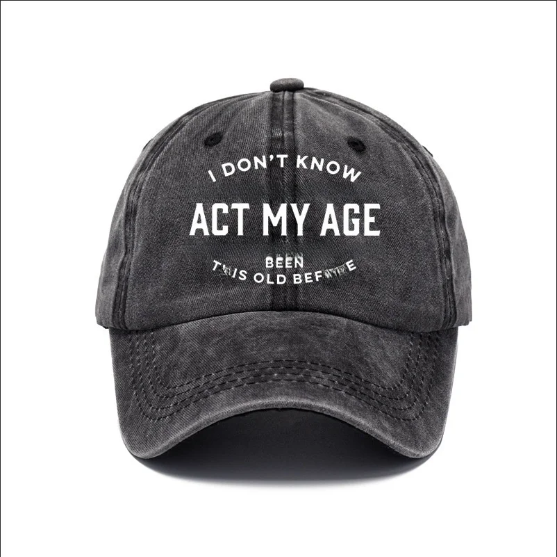 Waed Baseball Cap Vintage Distred Snapba Hat Men's Cotton Flat Top Cap Spring Summer Faion Simple Sle