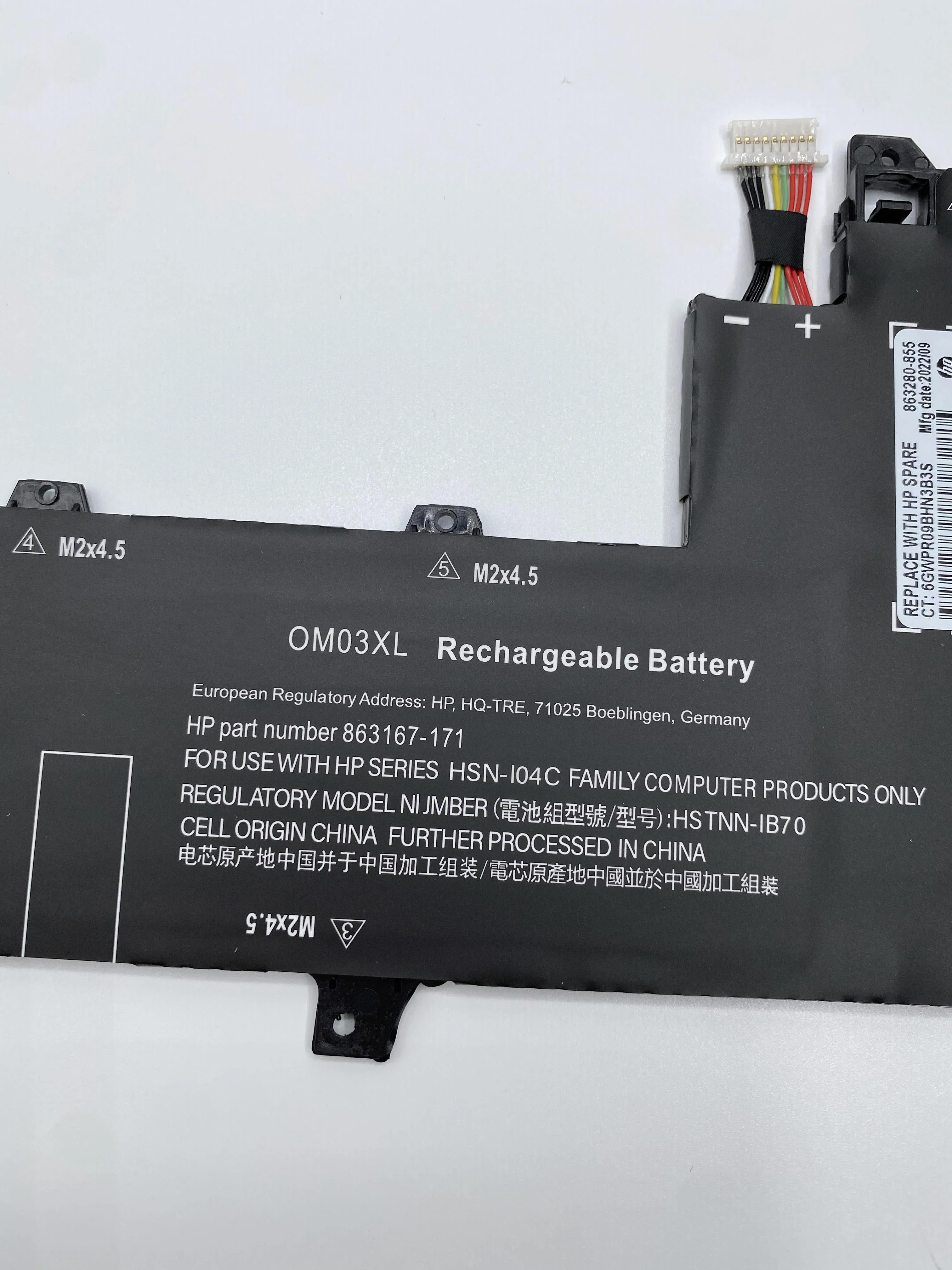 Imagem -05 - Bateria Original do Portátil para hp Elitebook Novo Om03xl 57wh X360 1030 Série g2 Hstnn-ib7o Ib70 Hsttn-i04c 863167171 863167-1b1