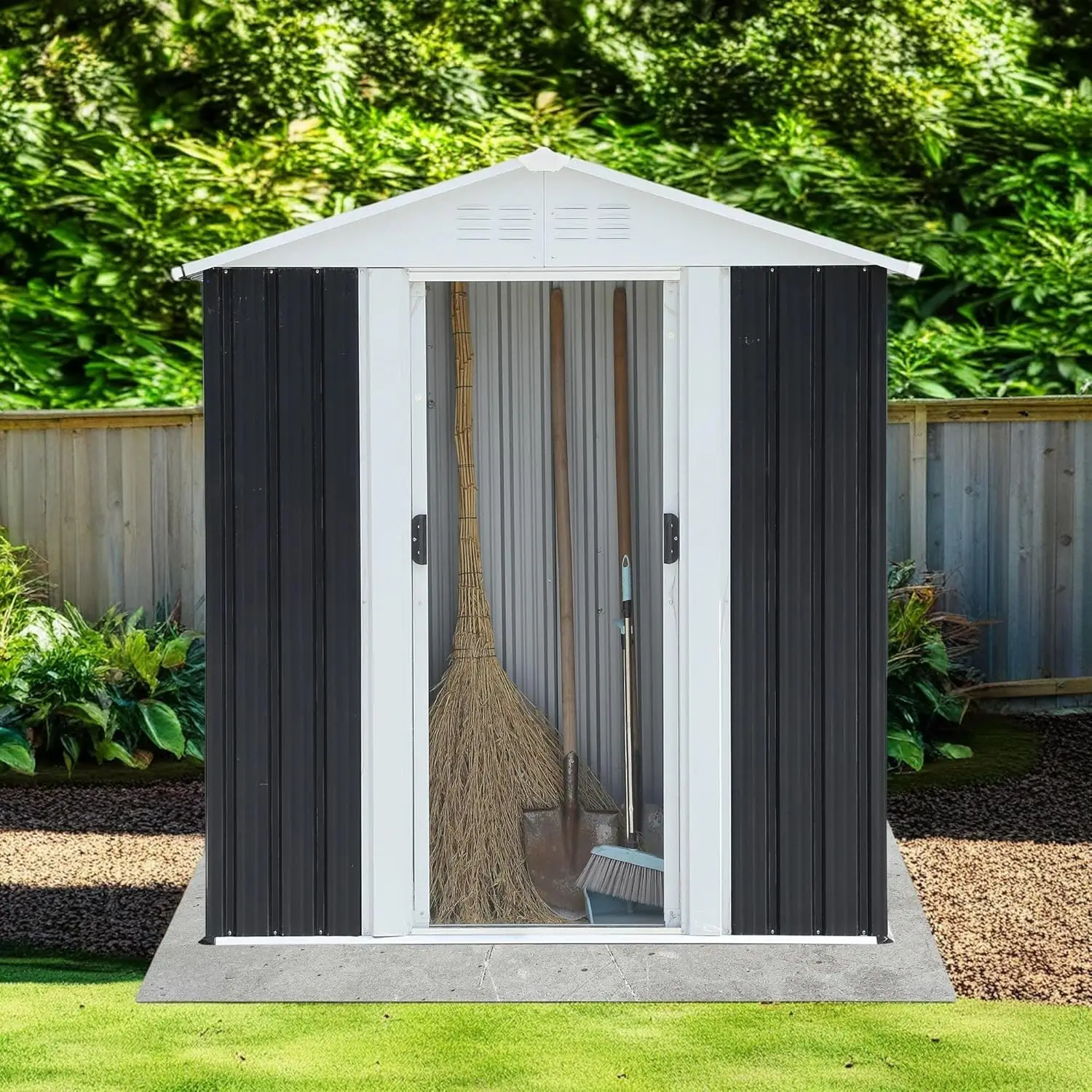 

Ritsu Outdoor Storage Shed 5X3Ft,Metal Garden Shed For Bike, Garbage Can,Tool,Outside Sheds&Outdoor Storage Box With Lockable