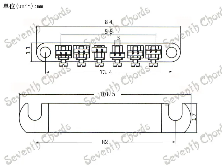 A Set 12 String Saddle Tune-O-Matic Bridge & Tailpiece For LP Electric Guitar With Stud & Anchor