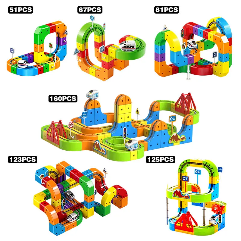 DIY Magic Tracks Train Versatile Assembly Building Blocks Toys Anti Gravity Electric Rail Train Educational Toys Christmas Gifts