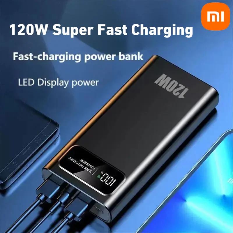 Xiaomi 120W Super Fast Charge 200000 mAh Large Capacity Power Bank Portable Mobile Power Bank for Apple Xiaomi Vivo Samsung