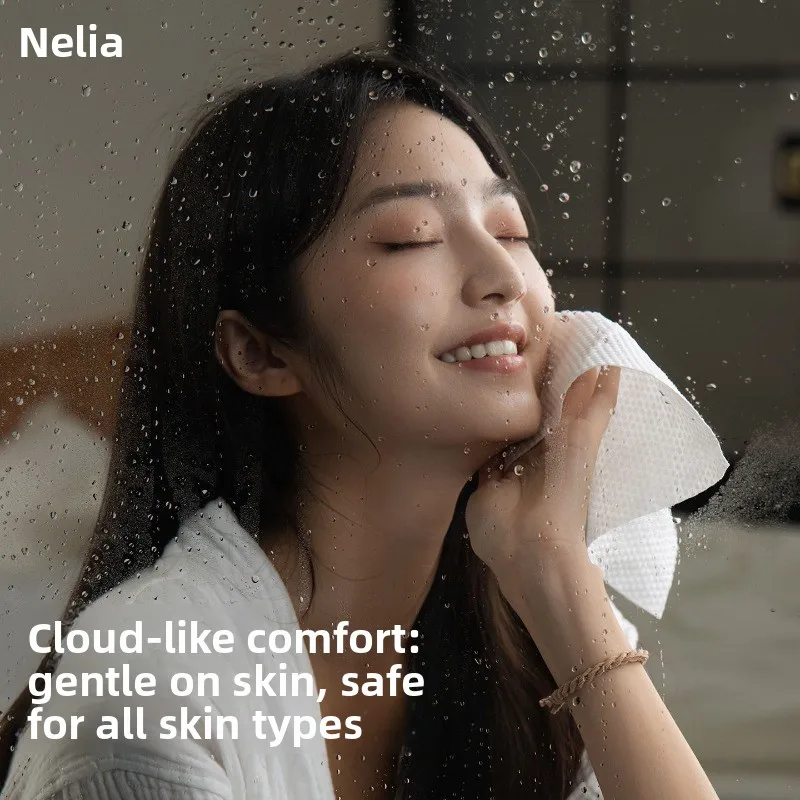 Disposable Cotton Face Towels, Oversized and Thick Facial Wipes, Hanging Pull-Out Style, Soft Cotton Towels for Beauty Salons