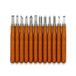 12pcs/set Wood Handle Wood Carving Chisel Scalpel Tools Set Cutter Wood Carving Knife Set Cutting Creative Engraving Hand Tools