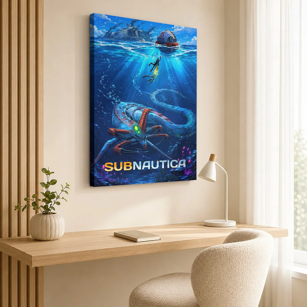Subnautica Game Art Canvas Painting Poster Customized Photo Gaming Anime Canvas Wall Art for Bedroom Decor Gift for Collectors