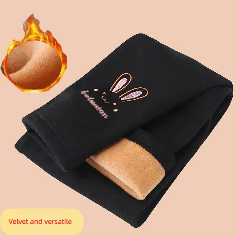 Kinder-Leggings mit Cartoon-Kaninchen-Motiv, Kaschmir-ähnliche Leggings, Winterhosen für Babymädchen, Weiche Herbstkleidung für Kinder – Detail 6