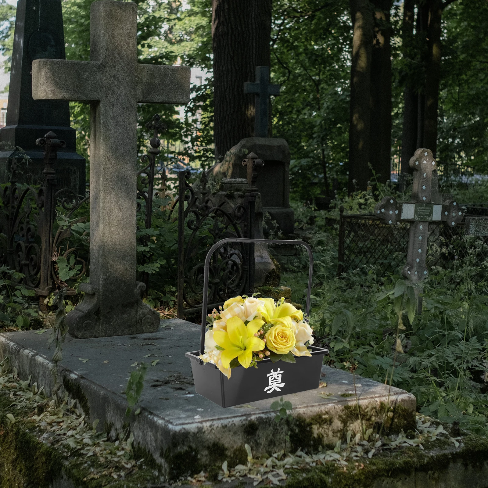 

Large Sacrificial Flower Basket Floral Containers Cemetery Decoration Practical Storage Baskets GraveFlowerBasket