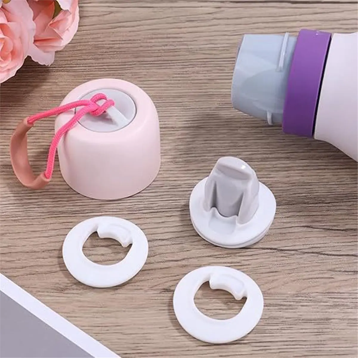 (ABLP) 4pcs Water Bottle Stopper Replacement for Owala FreeSip Twist 18oz-24oz, Silicone Water Bottle Top Lid Gasket Seal Part