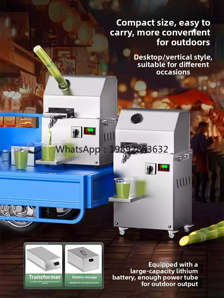 عصارة قصب السكر الكهربائية الأوتوماتيكية بالكامل، كشك خاص لضغط قصب السكر