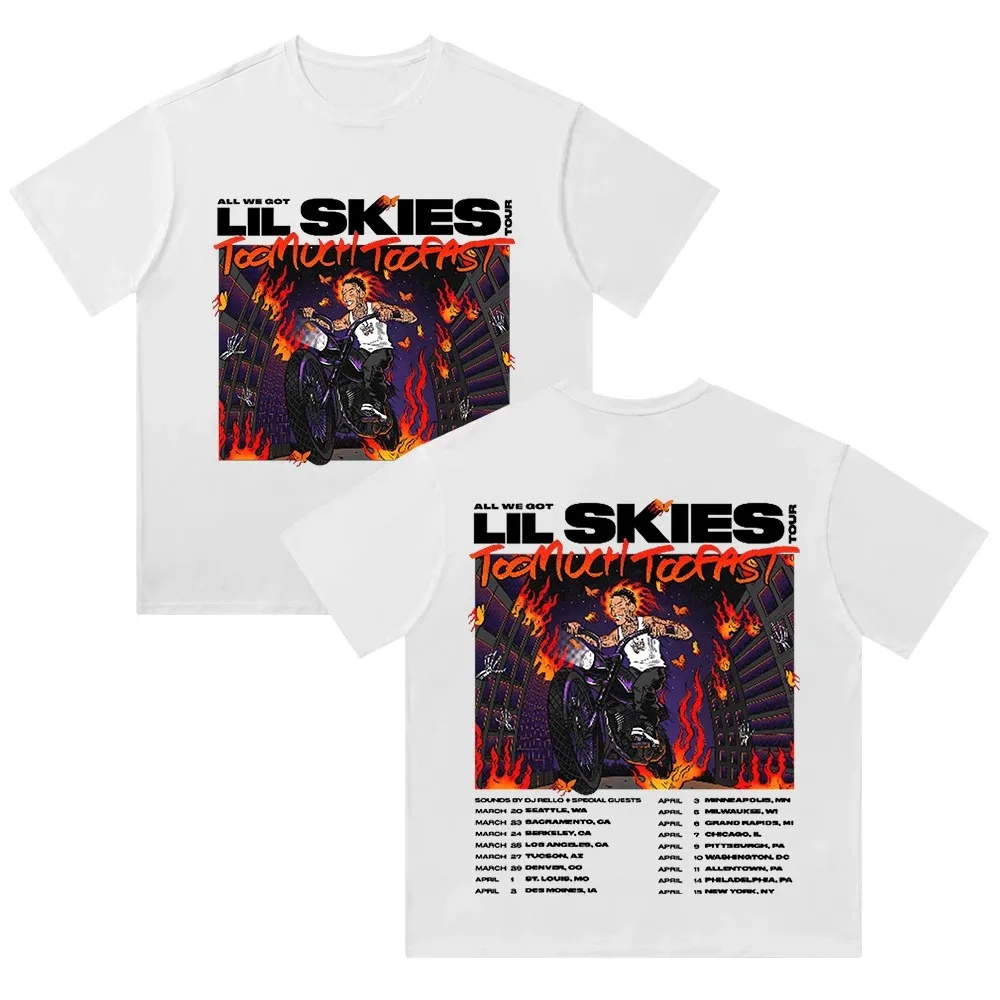 

Хлопковая футболка Lil Skies, летняя мужская/женская футболка с короткими рукавами в стиле хип-хоп