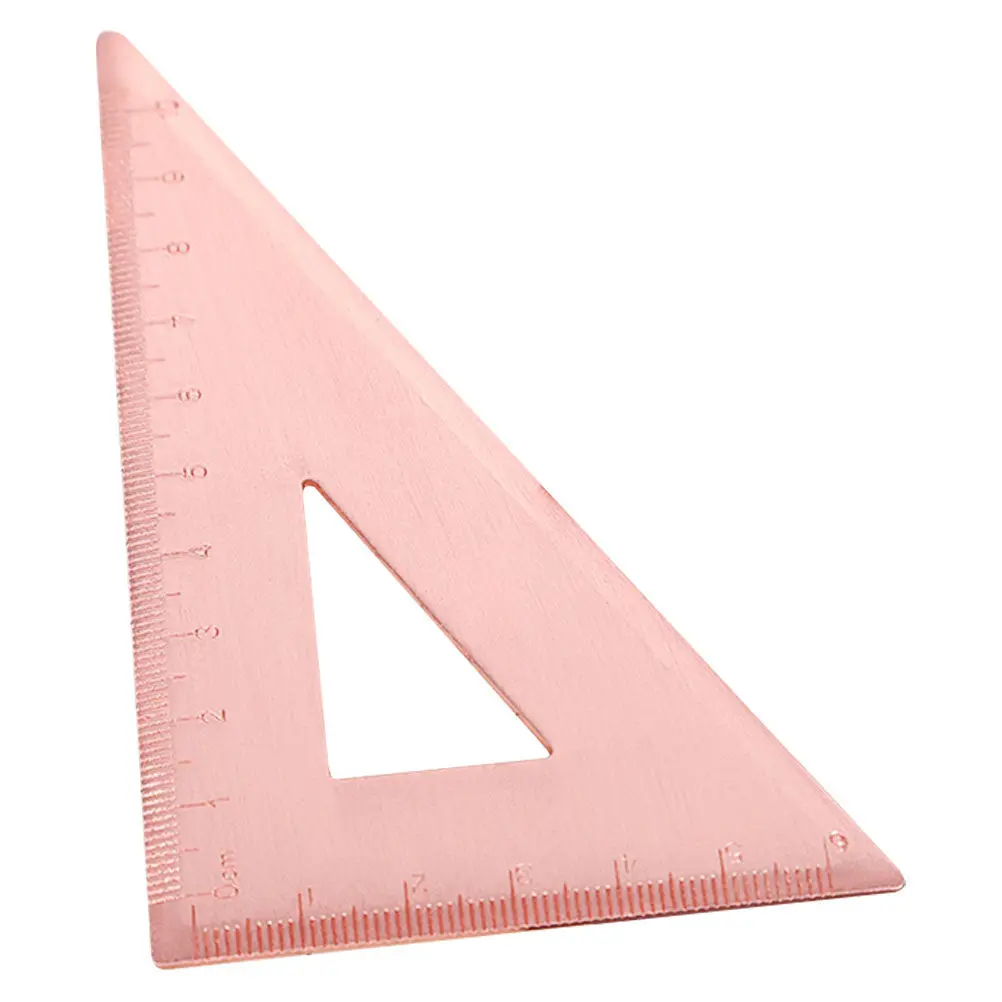Copper Triangle Ruler Vintage Handmade Drafting Triangle Ruler Precise Measuring Tool for Student Stationery Large Framing