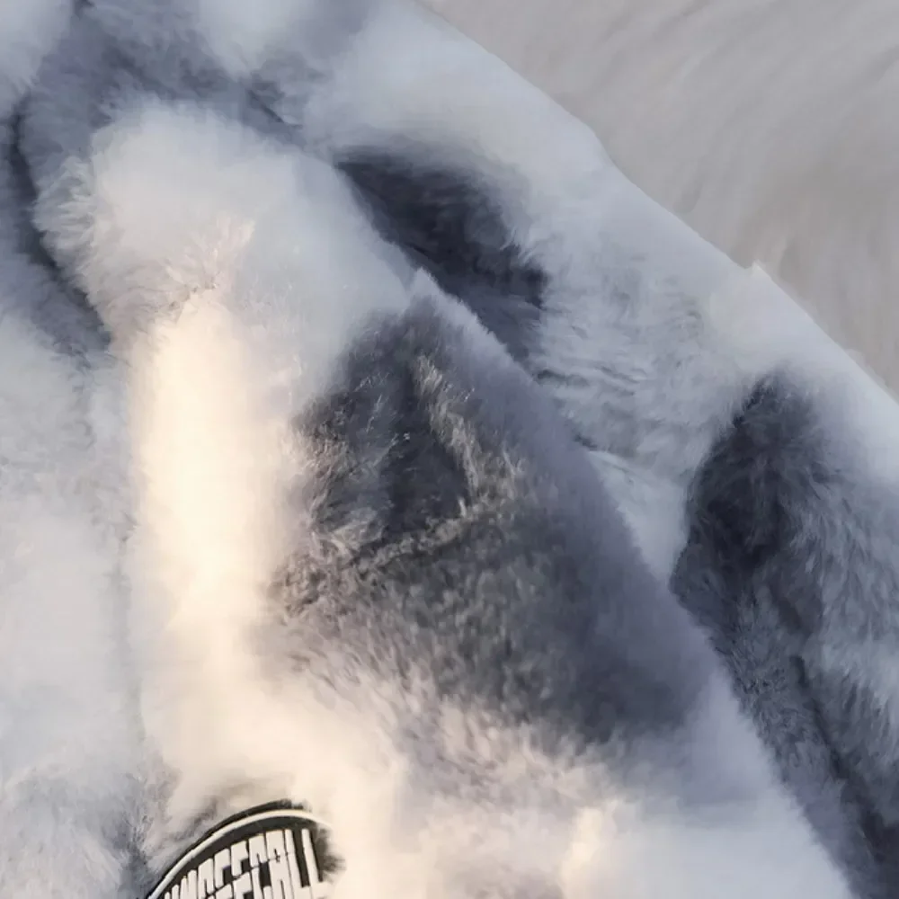 2025 Jarní dívčí svrchní oblečení na zip, teplé plyšové bundy Harajuku, volný dámský modrý kabát, dámská fleecová bunda s batikovaným vzorem - náhled 5