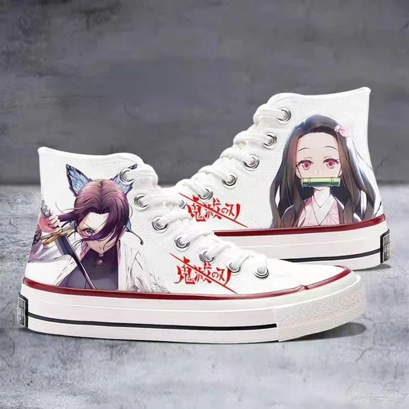 Fashion canvas shoes for unisex anime cosplay Kamado nezuko kochou Shinobu spring and autumn Leisure board shoes Halloween gifts