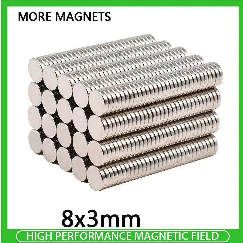 

100/200PCS 8x3mm Rare Earth Magnets Diameter Small Round Magnet Permanent Neodymium Magnets