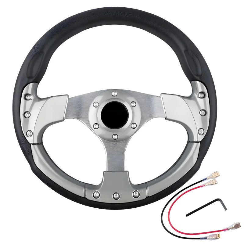High Quality Universal 13/14 Inch Deep Spoke Leather Drift Steering Wheel Car Modification Parts 3