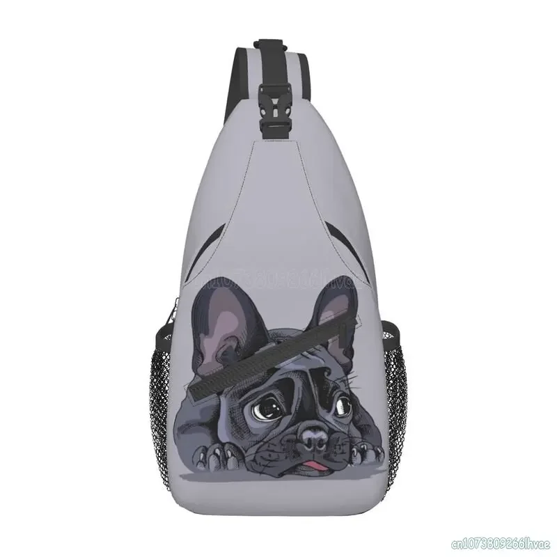 Cute French Bulldog Art Chest Bag for Men Women Unisex Casual Crossbody Bags Waterproof Daypack for Travel Beach Camping Hiking