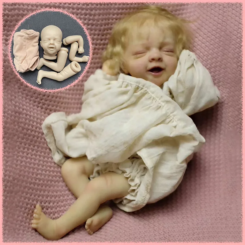 10인치 살리아 슬리핑 리본 인형 키트, 시그니처 마감되지 않은 무도색 실물 같은 미니 블랭크 DIY 인형 부품 (천 바디 포함)