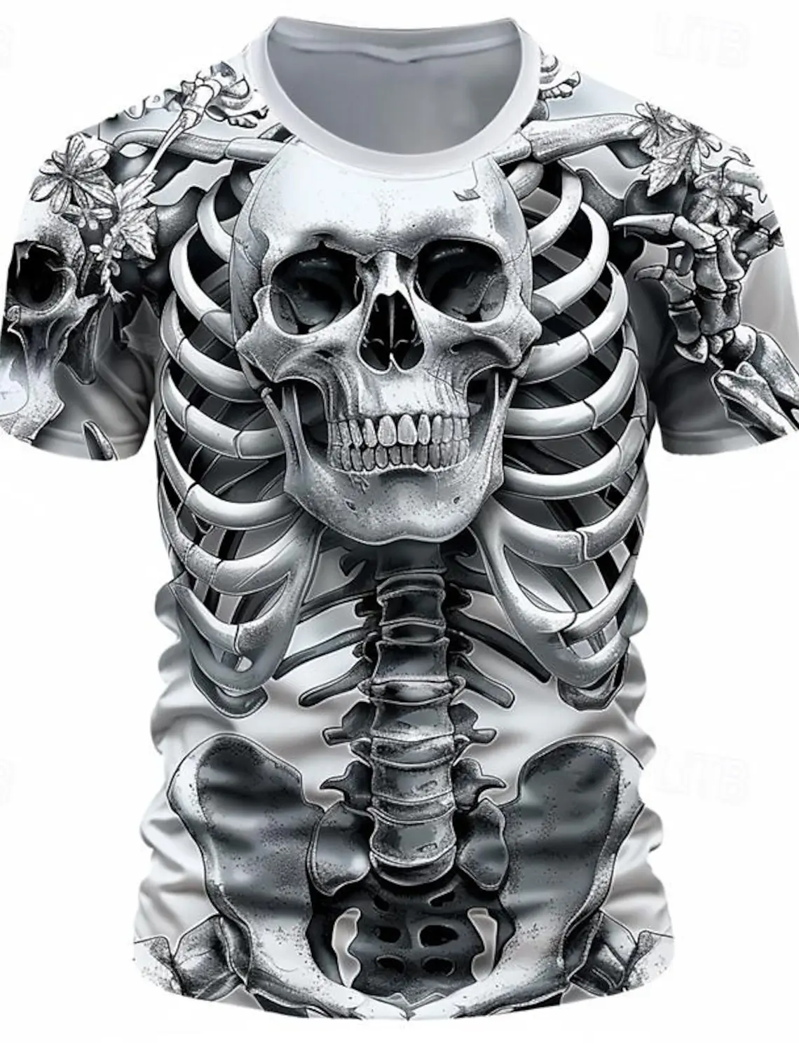 3D Print Cool Skulls Skeleton Graphic Casual Tees Street Style Men\'s T shirt Short Sleeve O-Neck Shirts Summer Classic Clothing