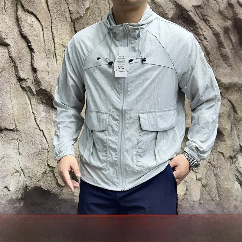 

Уличный повседневный кожаный костюм Jaet UPF00, дышащая защита от ультрафиолета, весна-лето, мужчины и женщины, с капюшоном, чистый цвет, защита от солнца