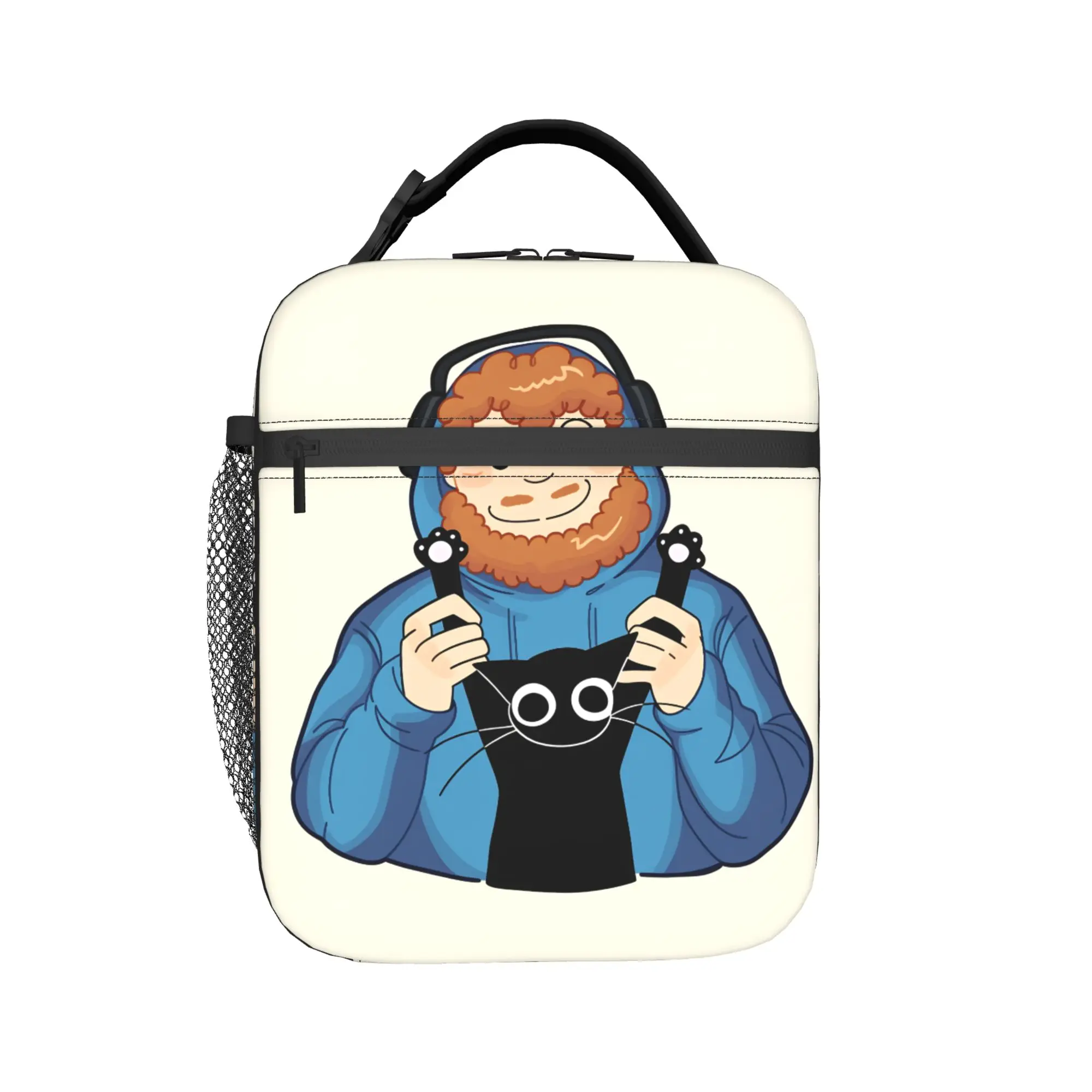 Funny Caseoh Print Lunch Bag For Women  Designer Lunch Box Fun Picnic Cooler Bag Portable Waterproof Thermal Tote Handbags