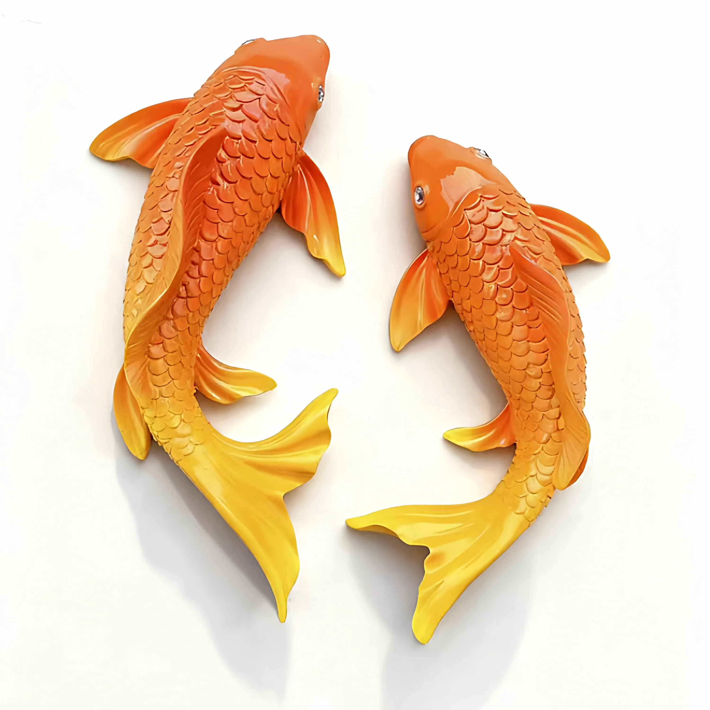 Lucky Koi Fish 3D Wall Decor, Resin Stereoscopic Carp Wall Hanging, Creative Wealth Feng Shui Home Art Wall Sticker Ornament view 5