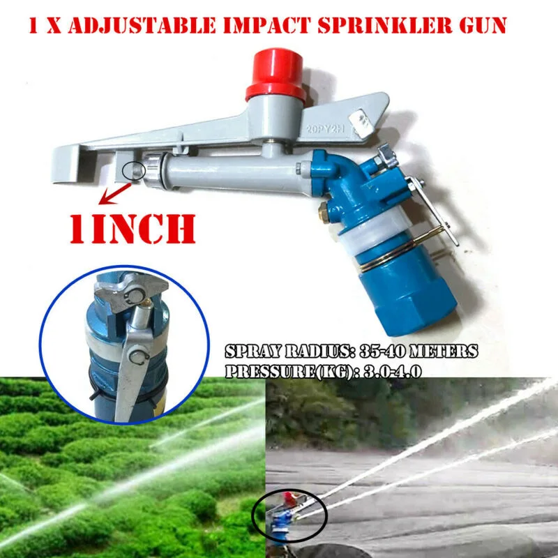 Professional Grade 1 Inch Zinc Alloy Sprinkler Adjustable Irrigation Spray Device Suitable for Large Area Watering