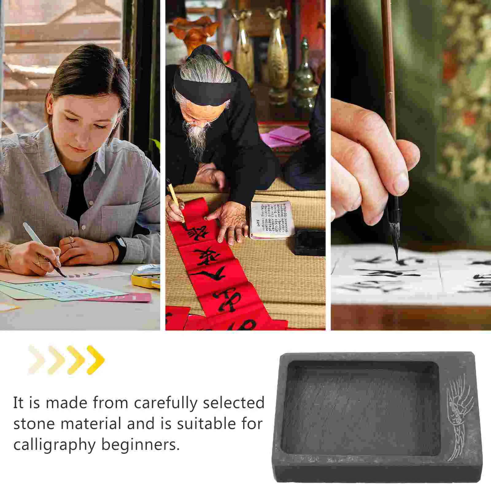 Calligraphy Student Inkstone Painting Inkslab Preserve Chinese for Drawing Grinding Bowl