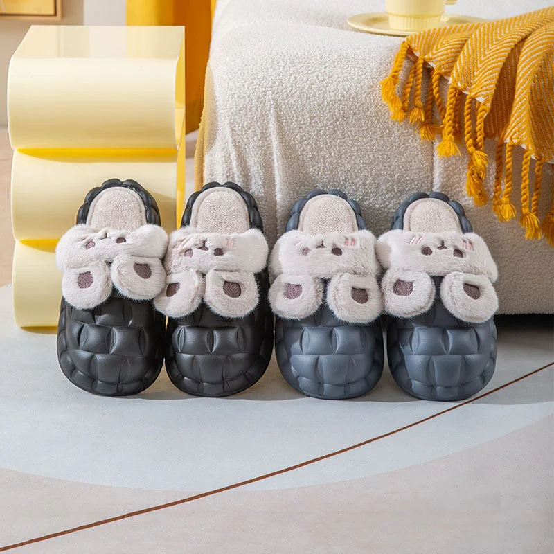 2022 Winter New Cute Funny Cartoon Rabbit Slipper Man Women Lovers Waterproof Detachable Liner Home Slippers Indoors Flip Flops