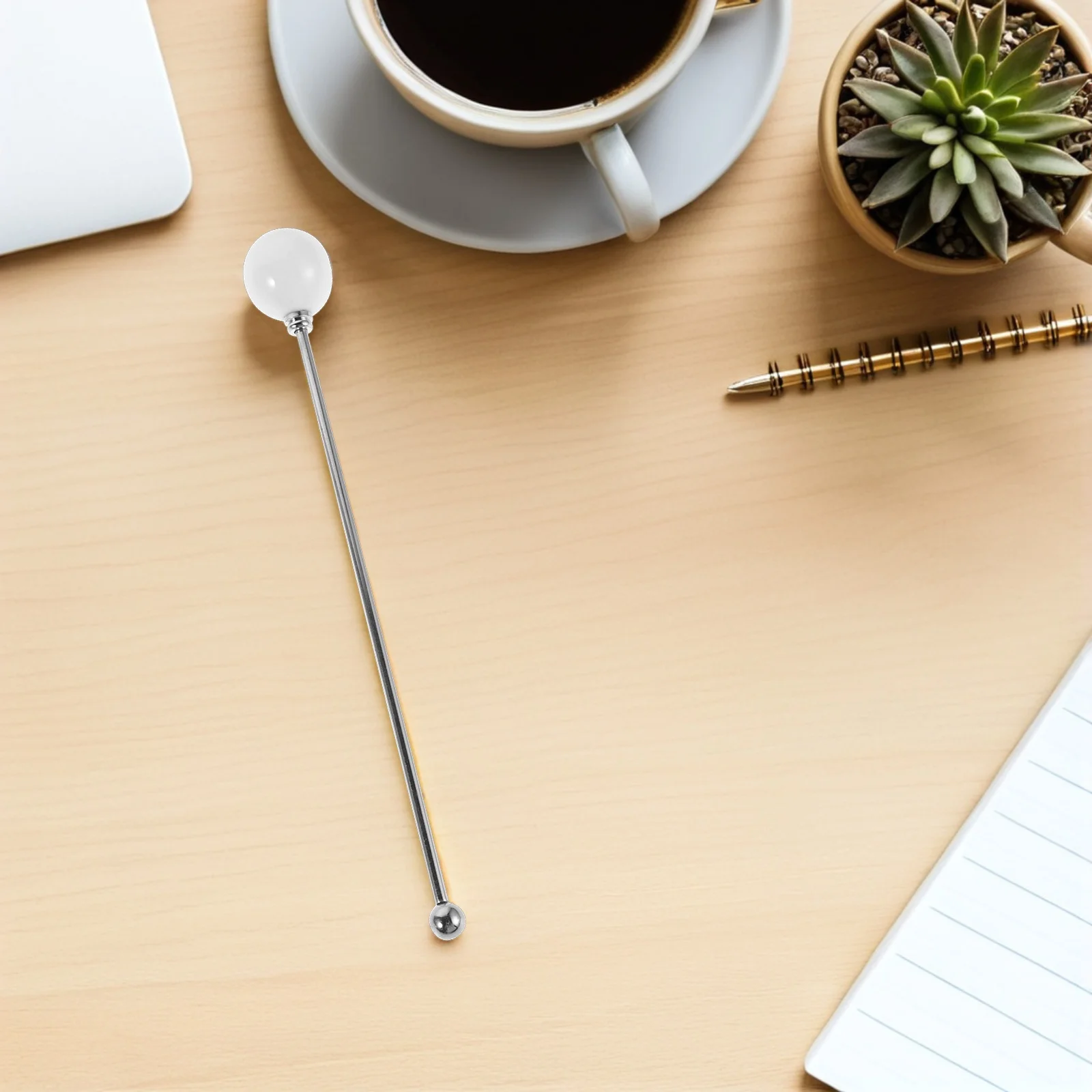 

4Pcs Stainless Steel Coffee Stirrers 6.7 Inch Ergonomic Mixing Rods for Tea Whiskey Hot Chocolate Professional Bar Drink Mixer