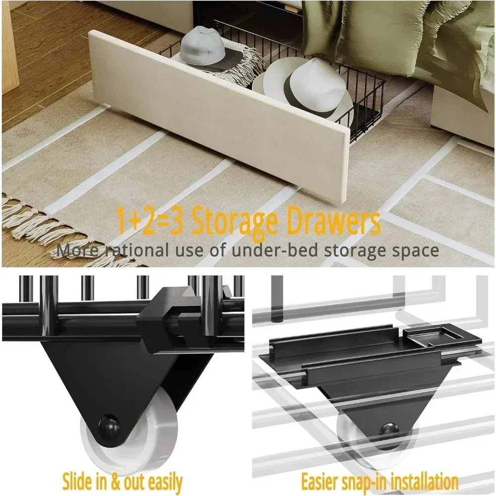 King-Size-Bettgestell mit Stau – King Size Bed Frame With Storage Drawers Bewertung und Preis