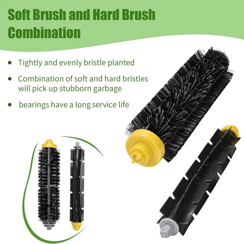 AD-For Irobot Roomba 600 610 620 630 645 650 655 660 680 500 سلسلة استبدال عدة تصفية الجانب فرشاة الخشن مرنة